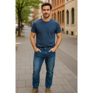 Kaalu Mens Blue Denim Jeans 38 Straight Leg Pockets